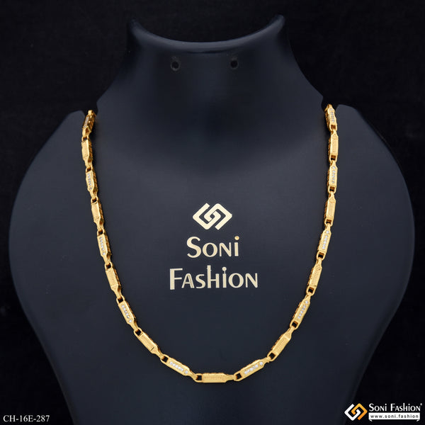 Prominent Design Gold Plated Chain for Men - Style E287