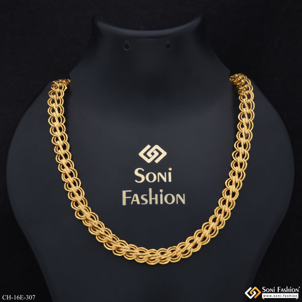 Ring Into Ring Latest Design Gold Plated Link Chain for Men - Style E307