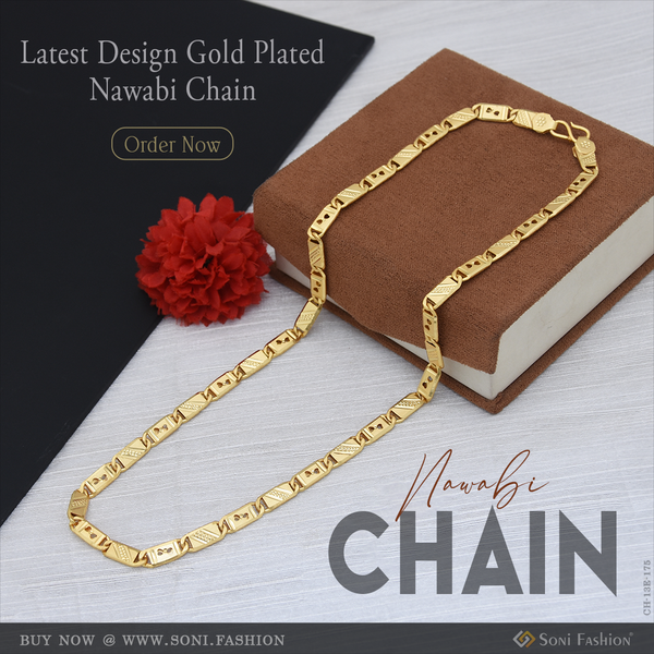 Latest Design Gold Plated Nawabi Chain for Men - Style E175