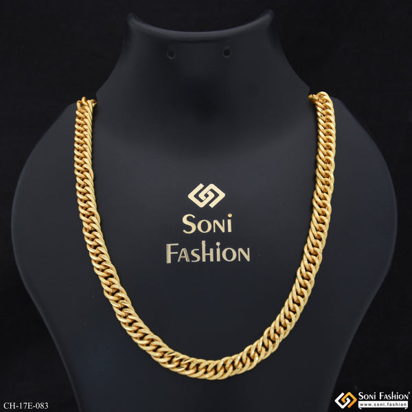 Sophisticated Design Gold Plated Link Chain for Men - Style E083