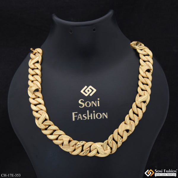Prominent Design Gold Plated Pokal Chain for Men - Style E353
