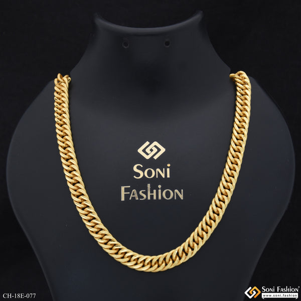 Finely Detailed Design Gold Plated Link Chain for Men - Style E077