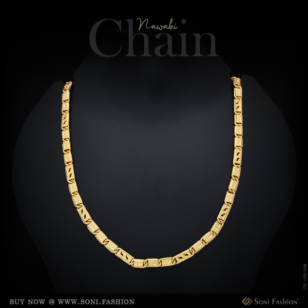 Latest Design Gold Plated Nawabi Chain for Men - Style E208