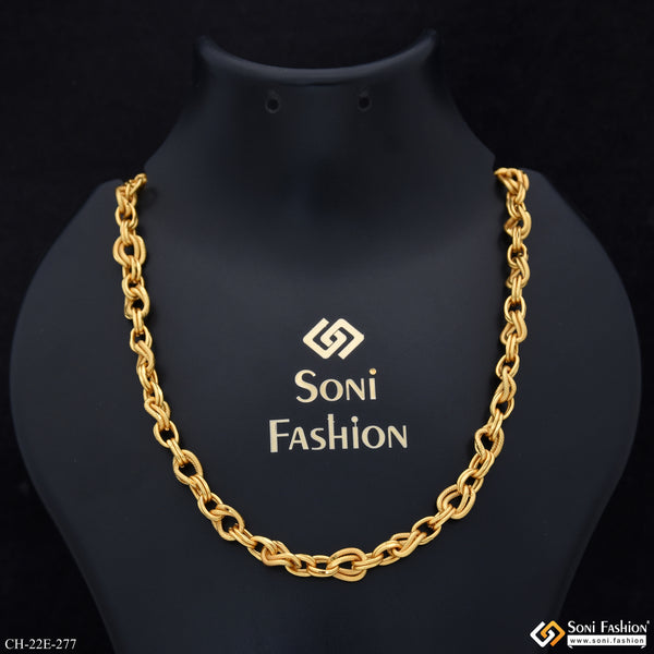Ring Into Ring Gold Plated Linked Chain for Men - Style E277