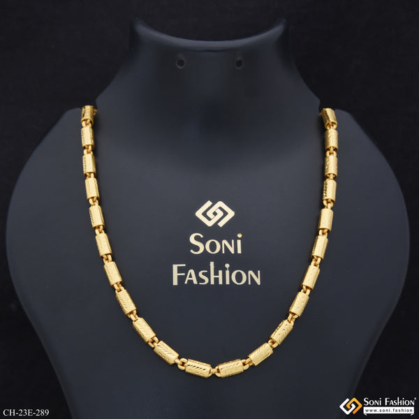 Amazing Design Gold Plated Pipe Chain for Men - Style E289