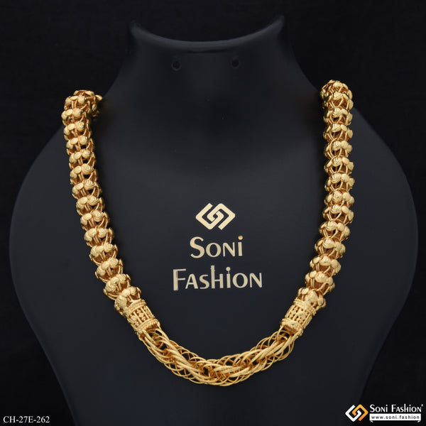 Fashionable Design Gold Plated Rajwadi Chain for Men - Style E262
