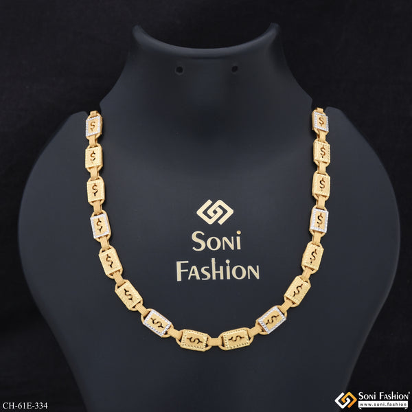 1 Gram Gold Plated Fabulous Design Nawabi Chain for Men - Style E334