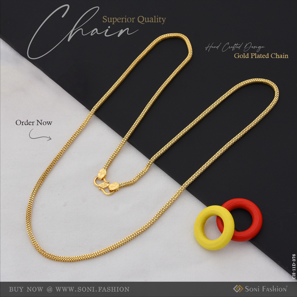 Superior Quality Hand-Crafted Design Gold Plated Chain for Men - Style D376