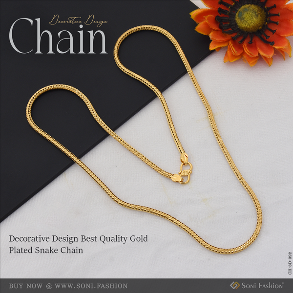 Decorative Design Best Quality Gold Plated Snake Chain for Men - Style D392