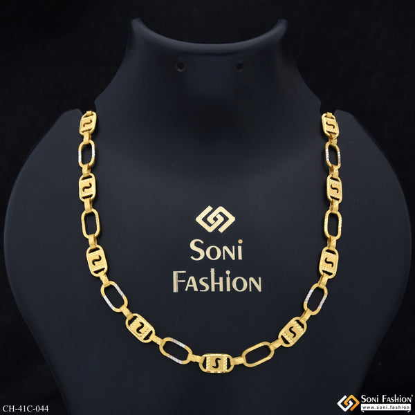 1 Gram Gold Plated S Nawabi Fancy Design High-Quality Chain for Men - Style C044