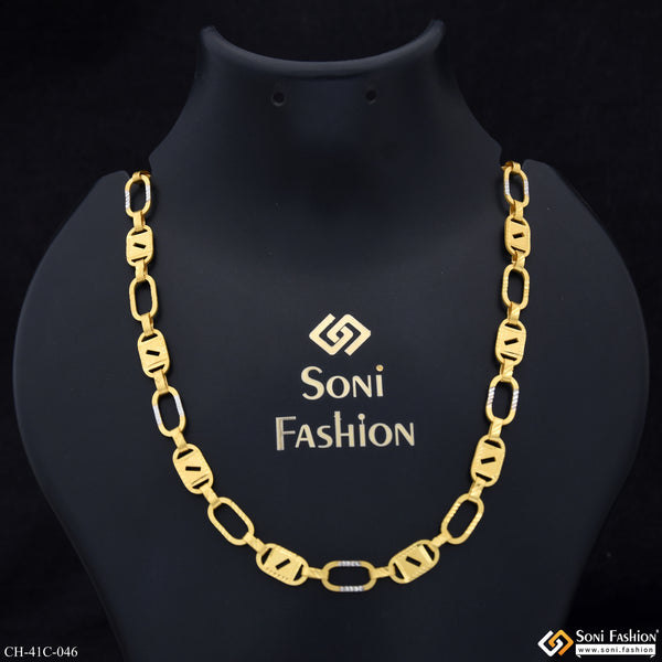 1 Gram Gold Plated Line Nawabi Designer Design Best Quality Chain - Style C046