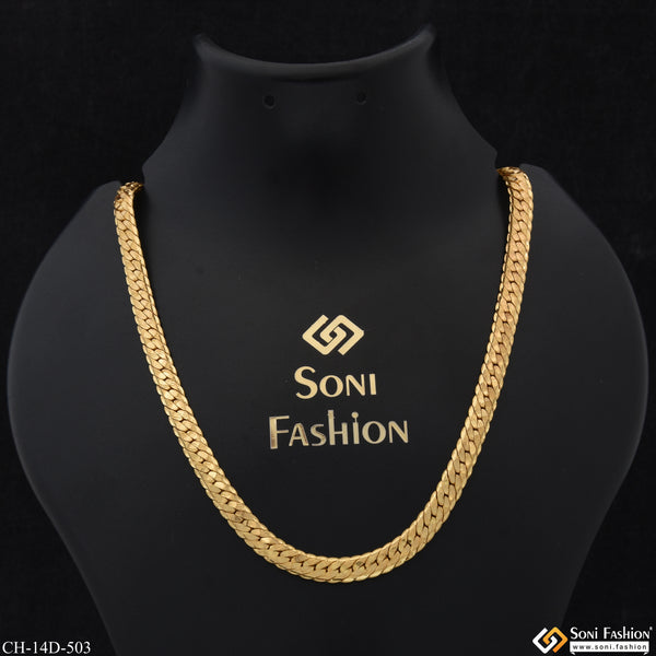 Superior Quality Gold Plated Herringbone Chain for Men - Style D503