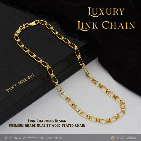 Link Charming Design Premium-Grade Quality Gold Plated Chain for Men - Style C510