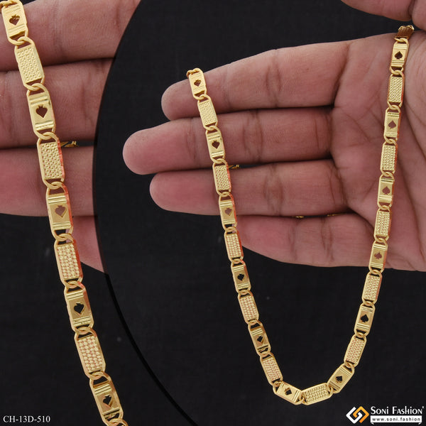 Hand-Crafted Design Gold Plated Nawabi Chain for Men - Style D510