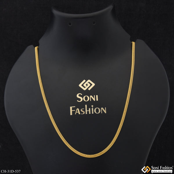 1 Gram Gold Plated Superior Quality Gorgeous Design Chain for Men - Style D537