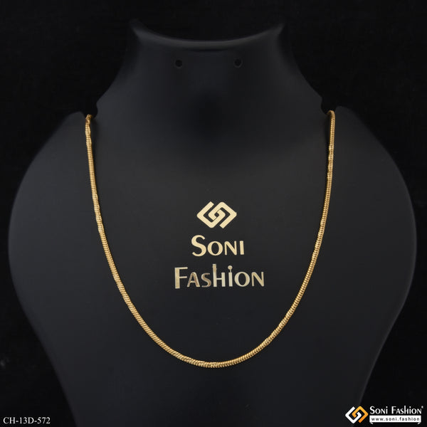 Etched Design 18k Gold Plated Rope Chain for Men - Style D572