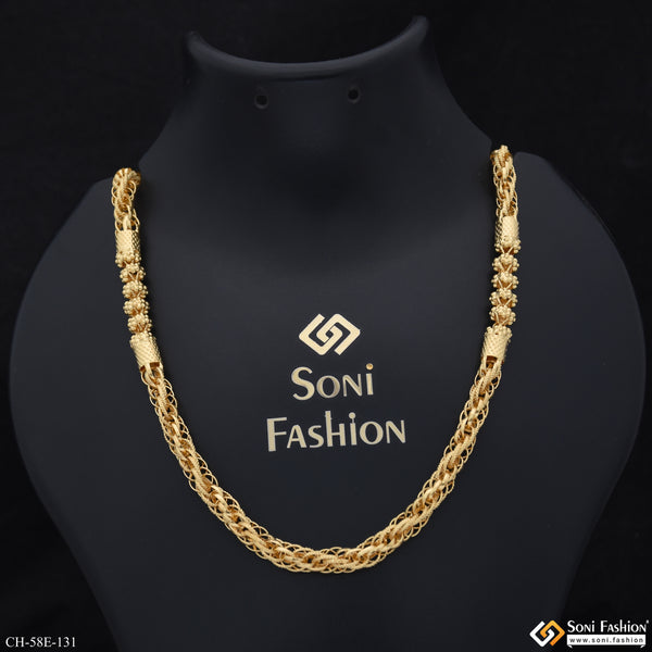 1 Gram Gold Plated 2 In 1 Rassa Chain for Men - Style E131