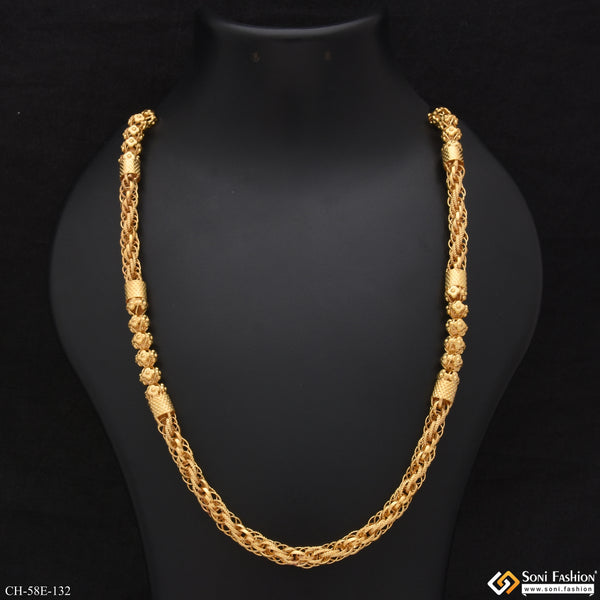 1 Gram Gold Plated 2 In 1 Rassa Chain for Men - Style E132