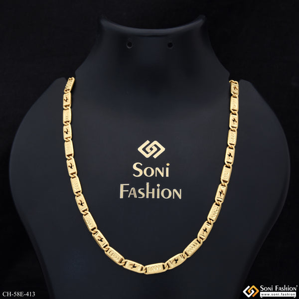 1 Gram Gold Plated Popular Design Nawabi Chain for Men - Style E413