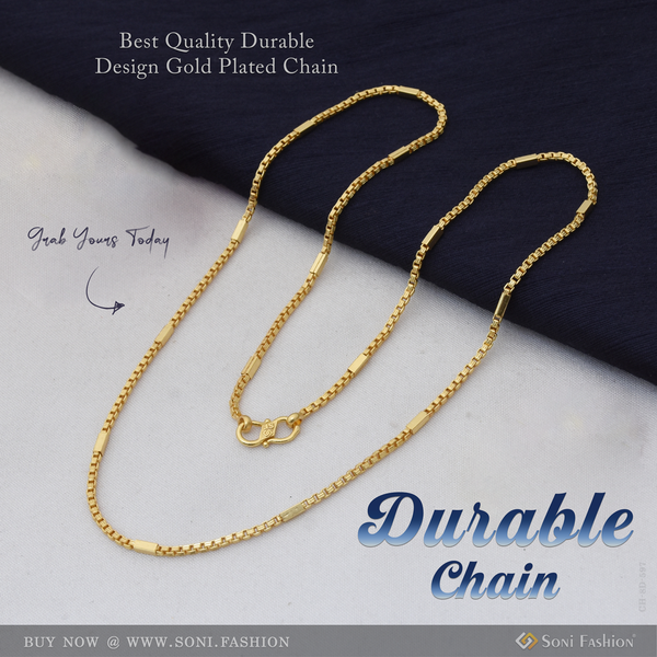 Best Quality Durable Design Gold Plated Chain for Men - Style D597