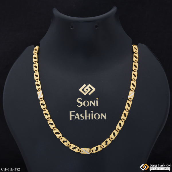1 Gram Gold Plated Prominent Design Nawabi Chain for Men - Style E382