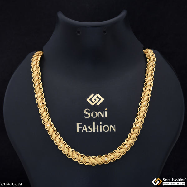 1 Gram Gold Plated Awesome Design Kohli Chain for Men - Style E389