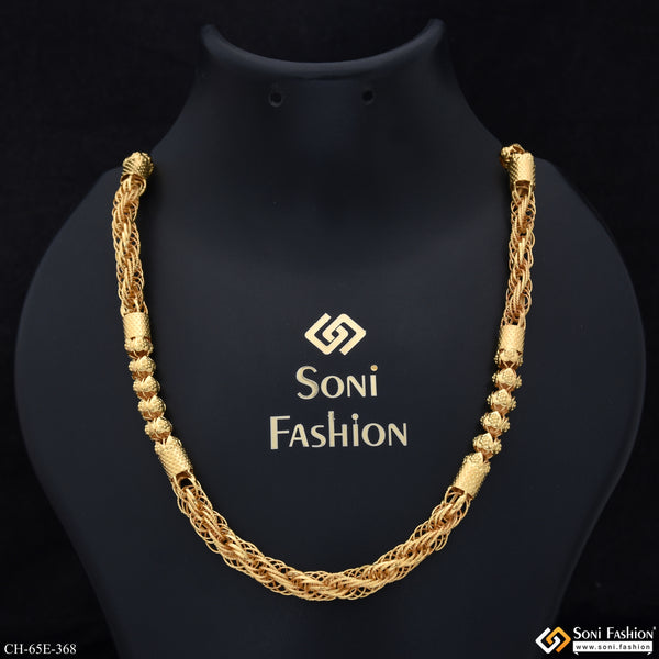 1 Gram Gold Plated Latest Design Rajwadi Chain for Men - Style E368