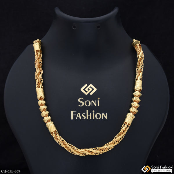 1 Gram Gold Plated Fabulous Design Rajwadi Chain for Men - Style E369