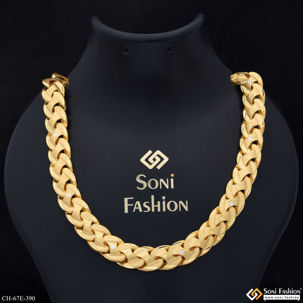 1 Gram Gold Plated Popular Design Pokal Chain for Men - Style E390