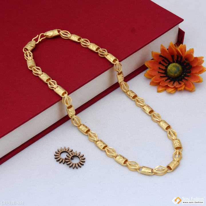 1 Gram Gold Forming Nawabi Chain for Men - Style E854 | Soni Fashion