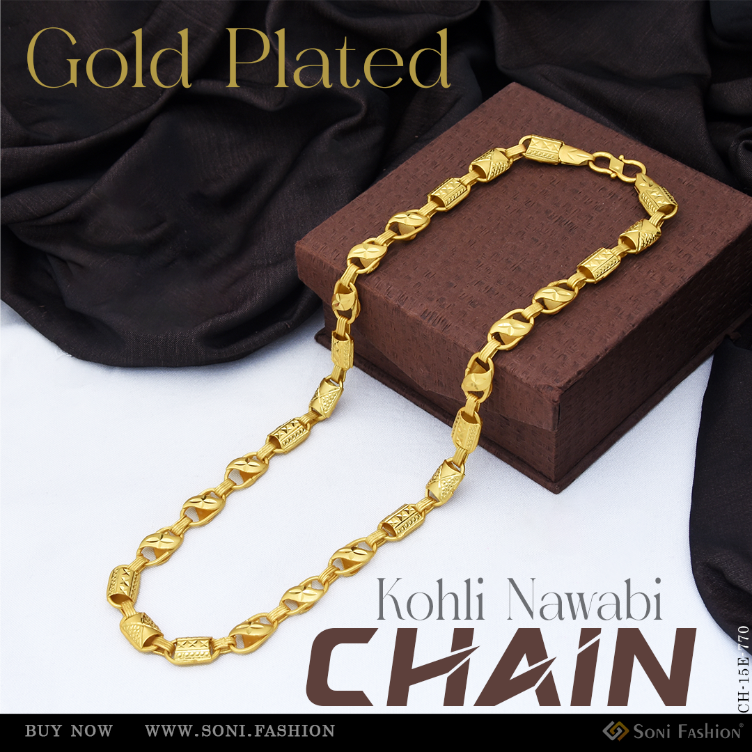 Navabi Chain Buy Brilliant Gold Plated Kohli Nawabi Chain Men - Style E770 – Soni ...