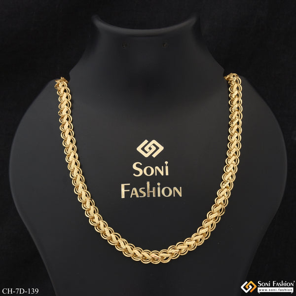 Kohli Streamlined Design Superior Quality Gold Plated Chain for Men - Style D139