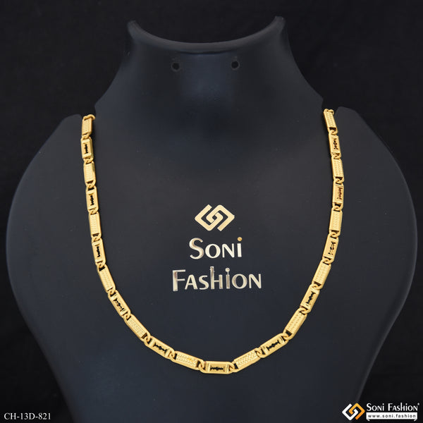 Stunning Design Superior Quality Gold Plated Chain for Men - Style D821