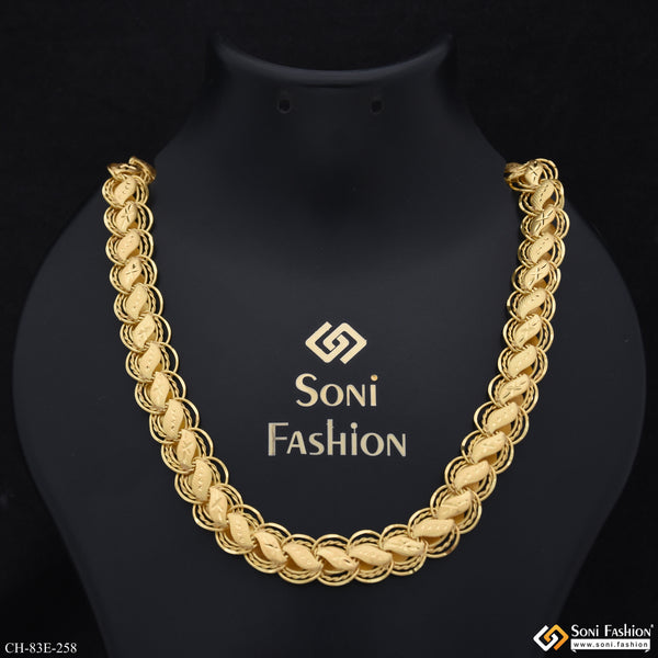 1 Gram Gold Plated Popular Design Kohli Chain for Men - Style E258