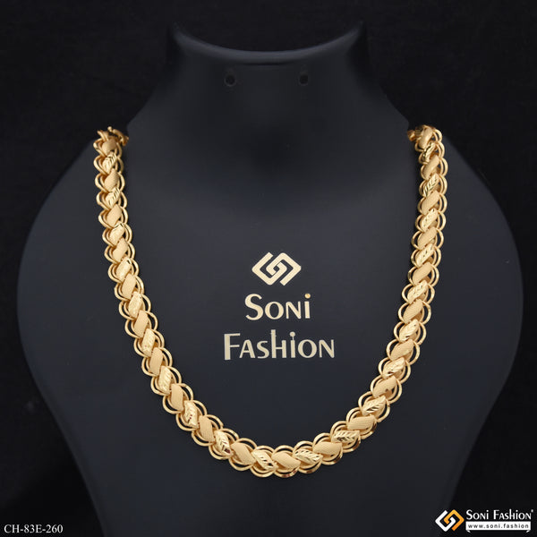 1 Gram Gold Plated Sophisticated Design Kohli Chain for Men - Style E260