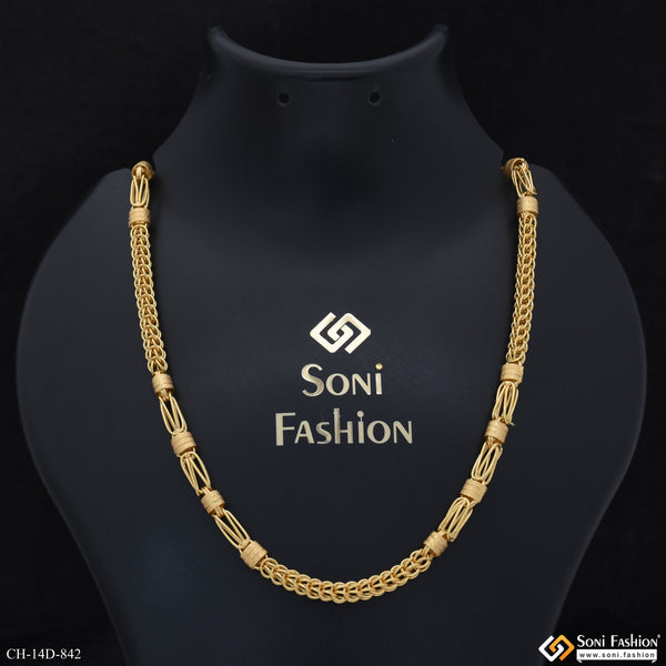 2 In 1 Gold Plated Rajwadi Chain for Men - Style D842
