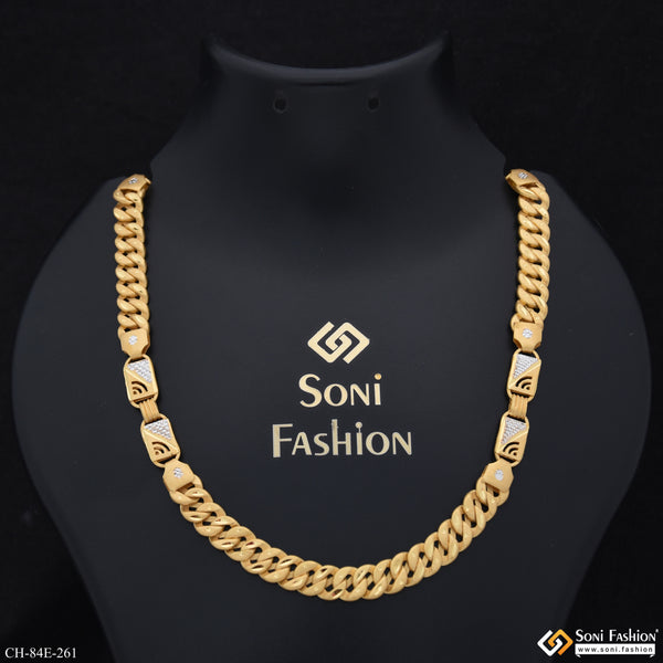 1 Gram Gold Plated Latest Design Nawabi Pokal Chain for Men - Style E261