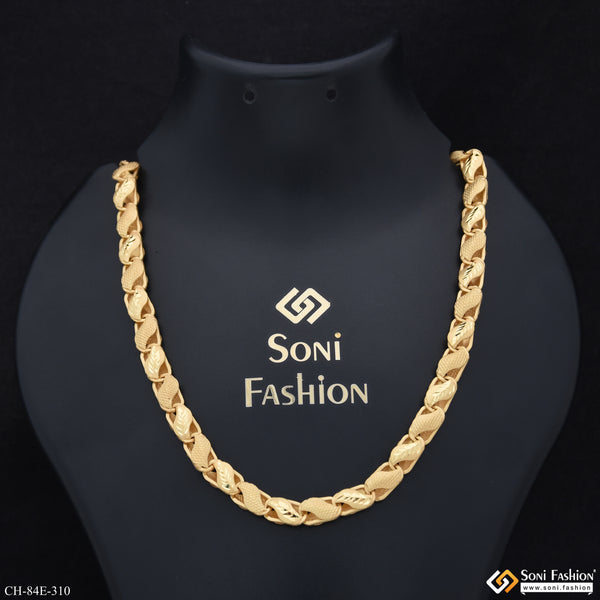 1 Gram Gold Plated Prominent Design Kohli Chain for Men - Style E310