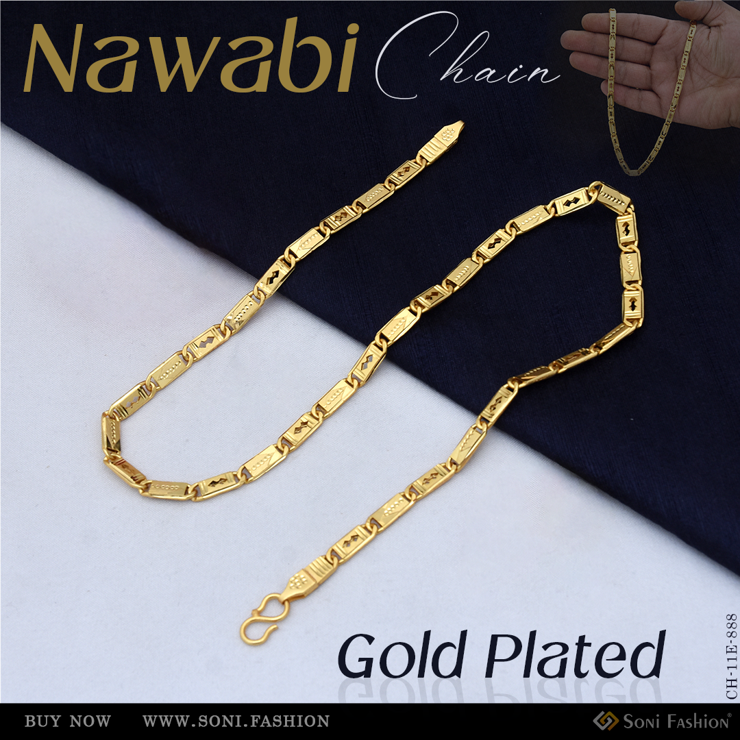 Awesome Design Gold Plated Nawabi Chain for Men - Style E888 – Soni Fashion