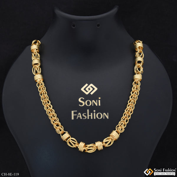 Fabulous Design Gold Plated Rajwadi Chain for Men - Style E119