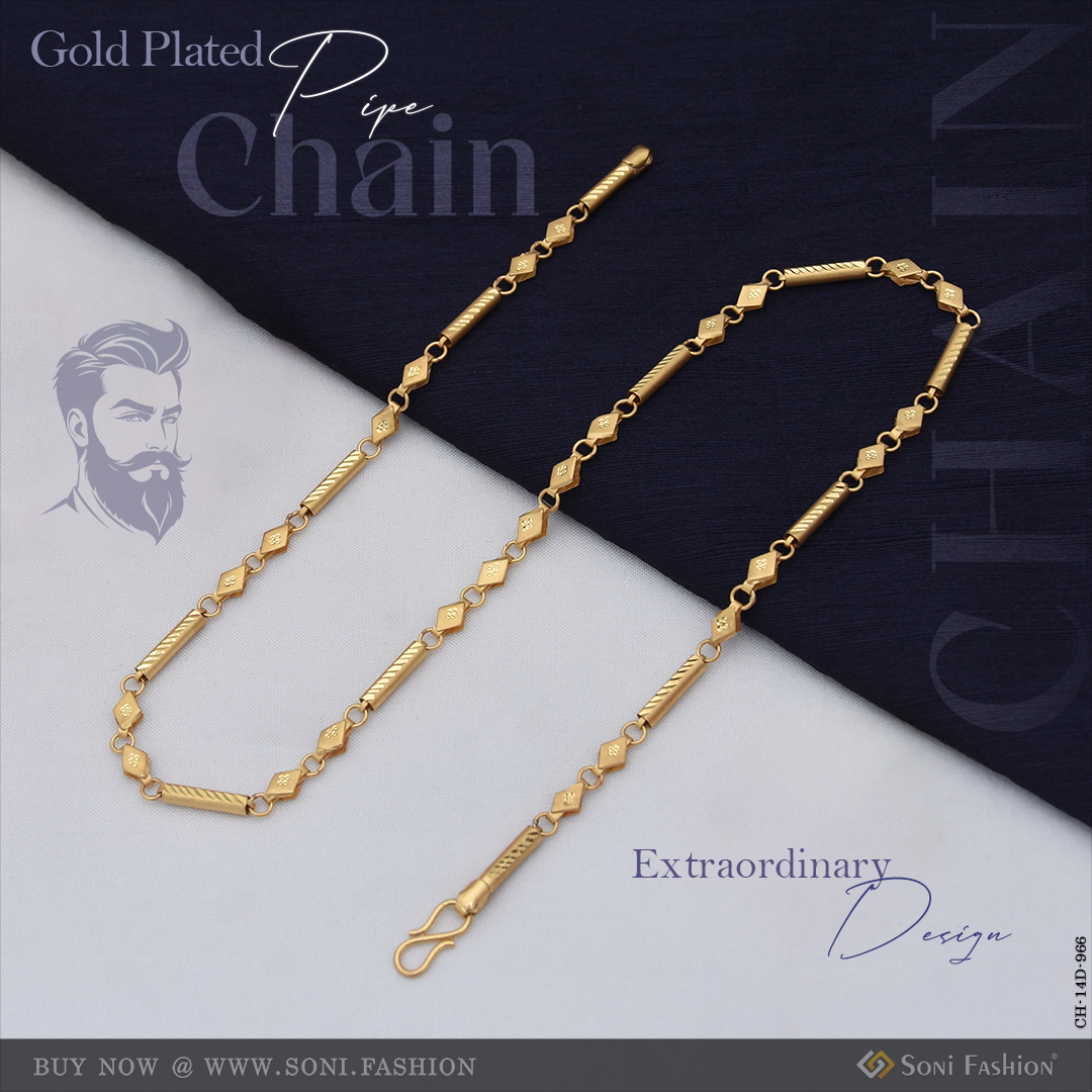 Extraordinary Design Gold Plated Pipe Chain for Men - Style D966 – Soni ...
