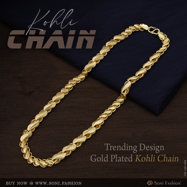 Trending Design Gold Plated Kohli Chain for Men - Style D978