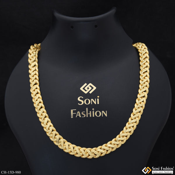 Superior Quality Unique Design Gold Plated Pokal Chain for Men - Style D980