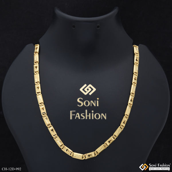 Superior Quality Graceful Design Gold Plated Nawabi Chain for Men - Style D992