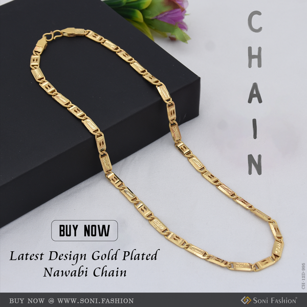 Latest Design Gold Plated Nawabi Chain for Men - Style D995