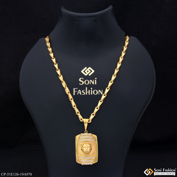 1 Gram Gold Plated Jaguar Pendant With Chain for Men (CP-E126-A978)