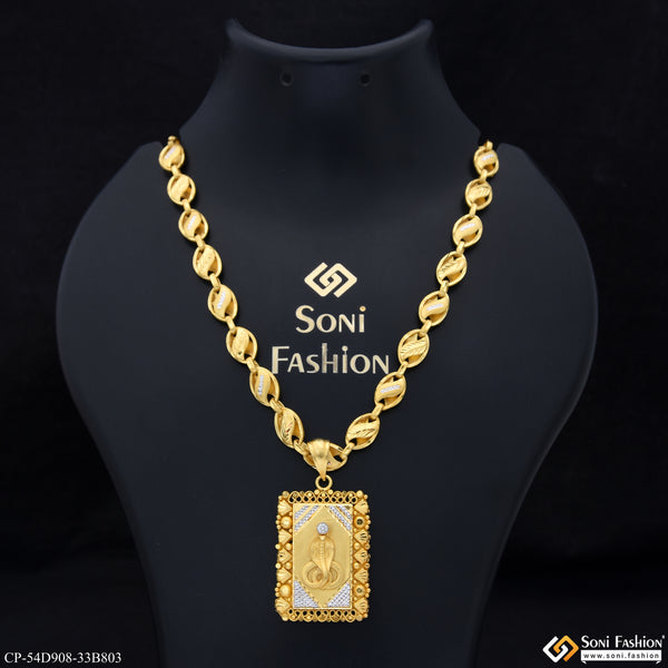 1 Gram Gold Plated Goga Maharaj Pendant With Chain for Men (CP-D908-B803)