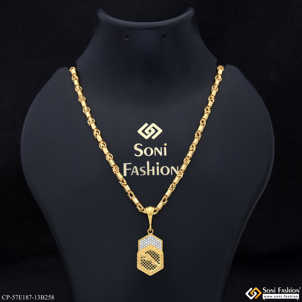 1 Gram Gold Plated Jaguar Pendant With Chain for Men (CP-E187-B258)