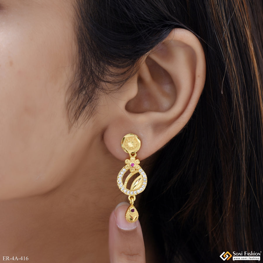 Charming Design Gold Plated Earrings for Women - Style A416