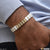 Cool Design Superior Quality White & Golden Color Bracelet for Men - Style B791